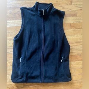 Karen Scott Sport Size Black Large Fleece Zip Vest